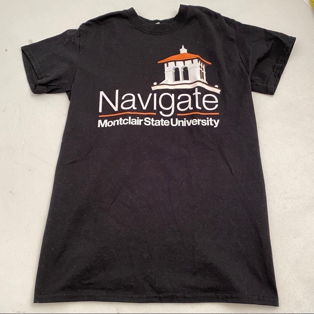 Montclair State University black crew neck short sleeve t-shirt